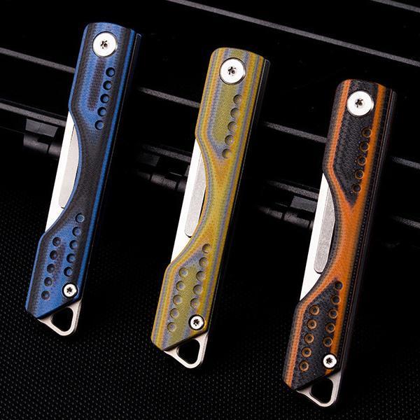 shopping ציוד טיפוס G10 EDC Folding Knife Mini Key Knife Climbing Portable Multifunctional Outdoor Survival Tools