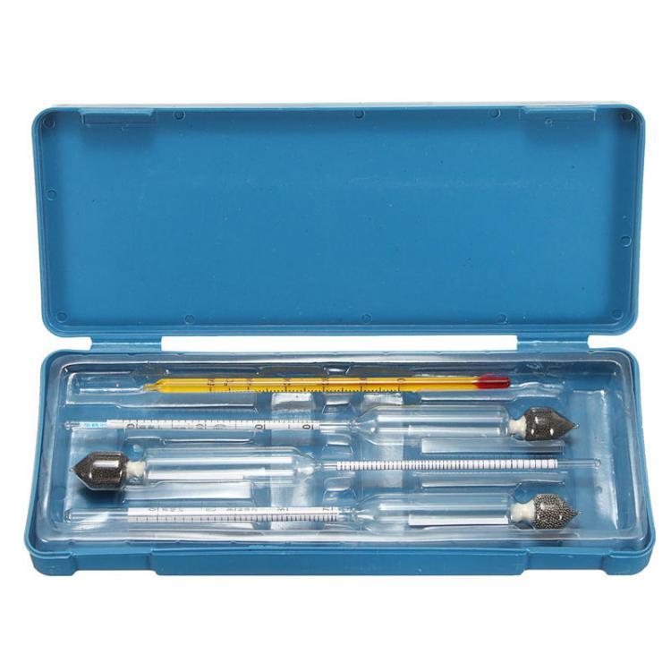 shopping מטבח ופינת אוכל 3Pcs Hydrometer Vinometer 0-40-70-100 Percent Alcohol Meter Alcohol Tester Thermometer + Box Home Brewing Water Distiller Still St