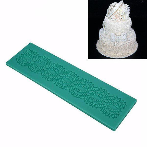 shopping מטבח ופינת אוכל Lace Silicone Fondant Mold Cake Decorating Mould Gum Paste Sugarpaste Mold FDA LFGB