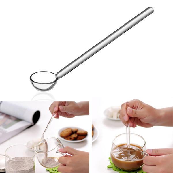 shopping מטבח ופינת אוכל Borosilicate Transparent Glass Coffee Scoop Sugar Spoon Coffee Spoon Stirring Tools
