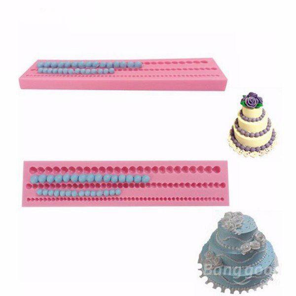 shopping מטבח ופינת אוכל 3D Bead Pearl Silicone Fondant Mold Cake Edge Decoration