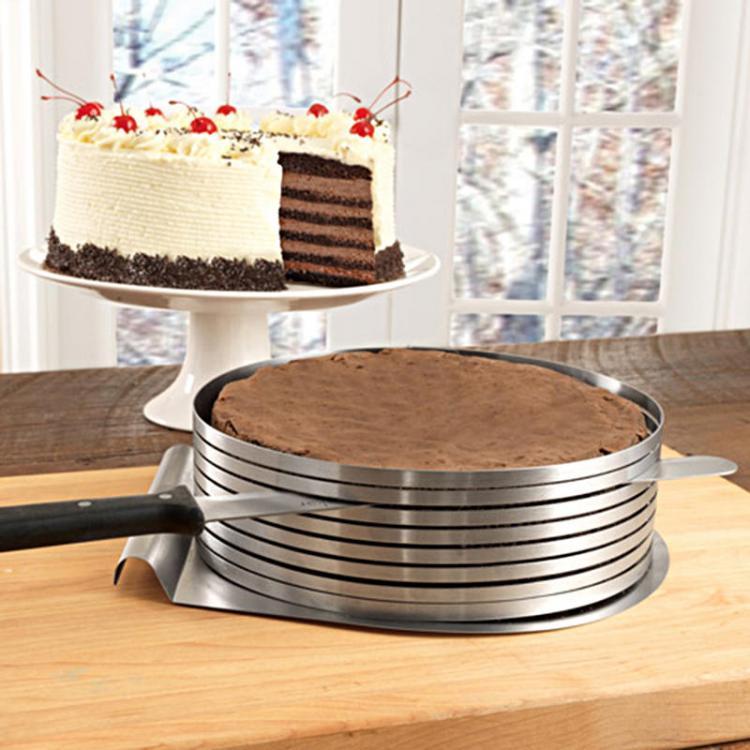 shopping מטבח ופינת אוכל 20cm Adjustable Cut Layered Stainless Steel Round Ring Circular Baking Mold Bakeware