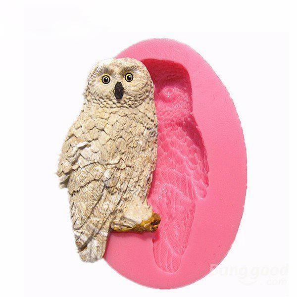 shopping מטבח ופינת אוכל Cute Owl Silicone Fondant Cake Mold Chocolate Polymer Clay Mould