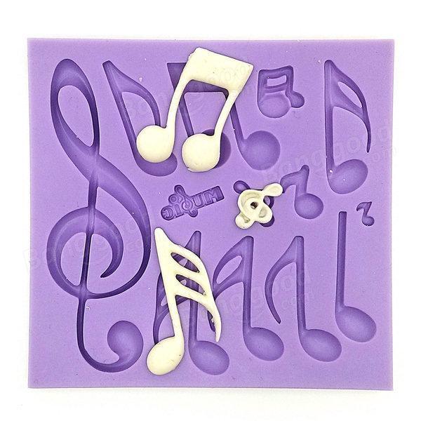 shopping מטבח ופינת אוכל Musical Notes Fondant Cake Mold Silicone Chocolate Mold Baking Cake Decorating Tool
