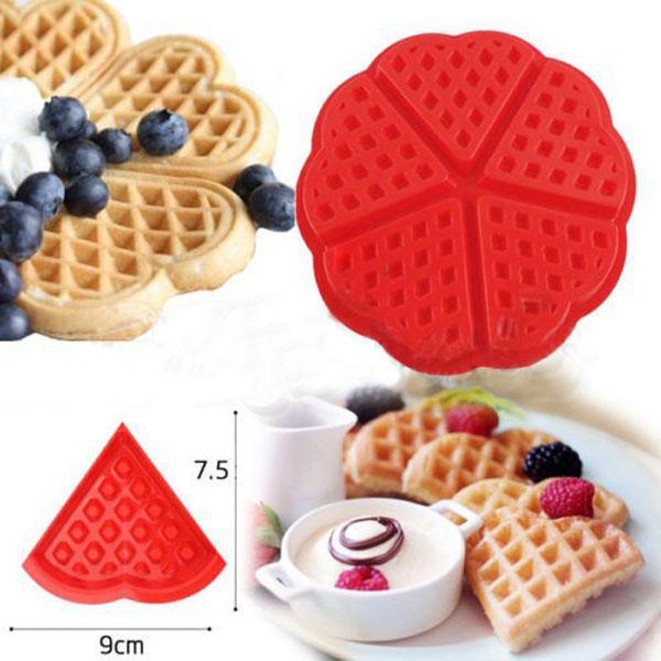 shopping מטבח ופינת אוכל Heart Love Shape Silicone Waffle Mold Mould Cake Baking Mold