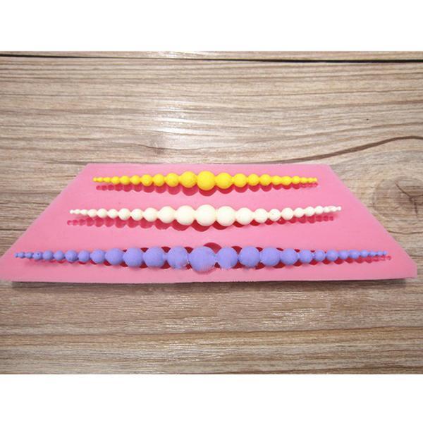 shopping מטבח ופינת אוכל 3D Pearl Necklace Silicone Fondant Mold Cake Decorating Mould