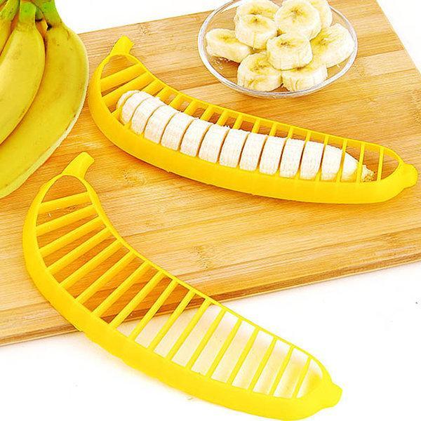 shopping מטבח ופינת אוכל Banana Slicer Banana Cutter Chopper Fruit Salad Sundaes Chopper Kitchen Fruit Tool Salad Accessory