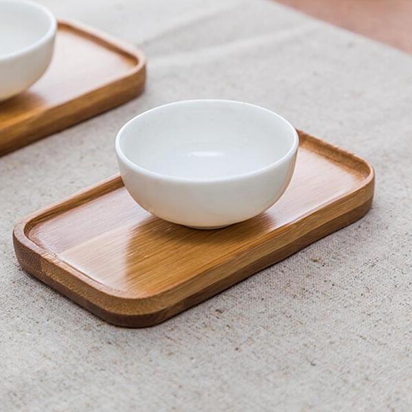 shopping מטבח ופינת אוכל Rectangle Bamboo Scald Proof Tea Cup Holder Coaster Kungfu Tea Accessaries