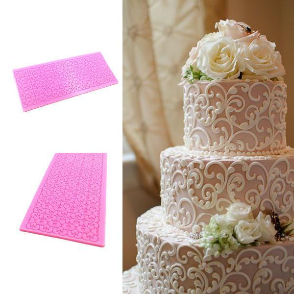 shopping מטבח ופינת אוכל Lace Silicone Cake Mold Fondant Print Mould Decorating Tool