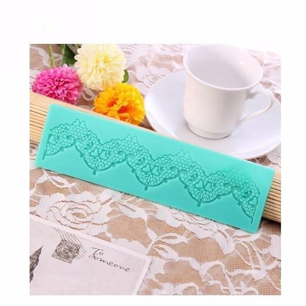 shopping מטבח ופינת אוכל Silicone Lace Fondant Mold Cake Decorating Mould Gum Paste Sugarpaste Mold FDA LFGB