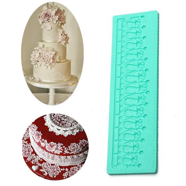 shopping מטבח ופינת אוכל Lace Macaron Silicone Mold Fondant cake Baking Mat Sugarcraft