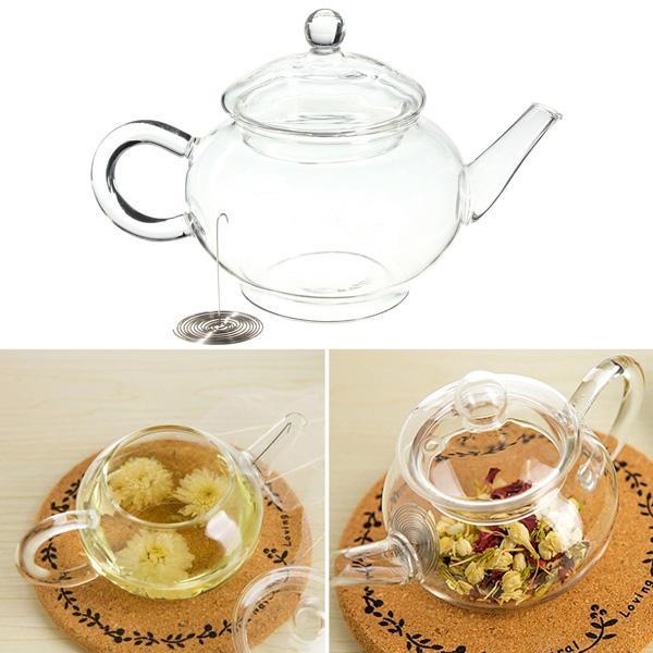 shopping מטבח ופינת אוכל 250ml 8.5oz Glass Teapot Heat Resistant Tea Kettle