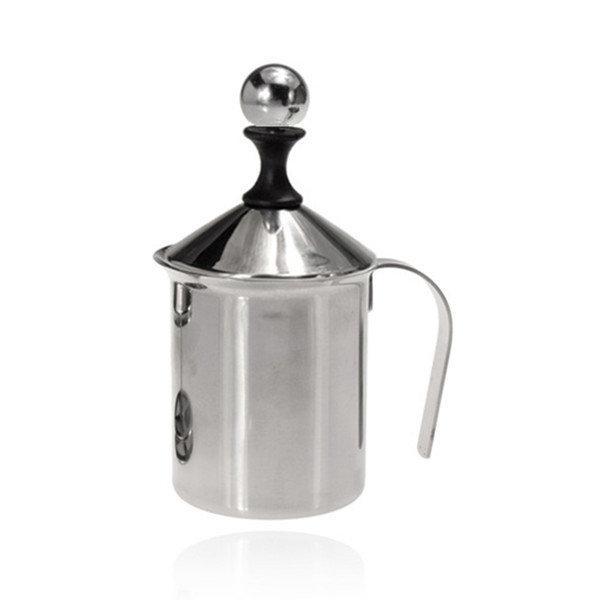 shopping מטבח ופינת אוכל Stainless Steel Pump Milk Frother Creamer Foam Cappuccino 400ML Coffee Double Mesh Froth
