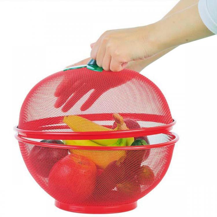 shopping מטבח ופינת אוכל Apple Shape Mesh Fresh Fruits Storage Drain Basket Keep Flies Insects Out Storage Baskets Washing Vegetable Basket Filter Tools