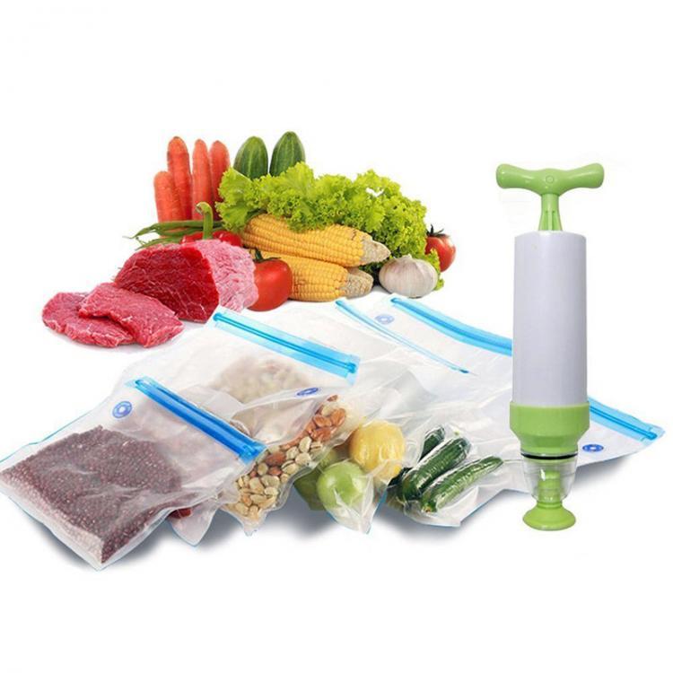 shopping מטבח ופינת אוכל KCASA KC-VPB111 Vacuum Seal Ring Storage Bags Sets Air Bleed Seal Ring Bag With Vacuum Air Pump