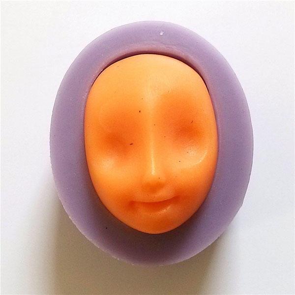 shopping מטבח ופינת אוכל 3D Baby Head Silicone Mould Girl Face Fondant Cake Mold Trick Tool Creative Baking Accesseries
