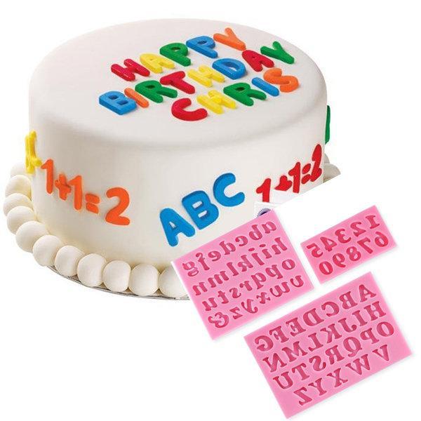 shopping מטבח ופינת אוכל Honana 3Pcs Letters &amp; Numbers Fondant Cake Molds Soap Chocolate Mold