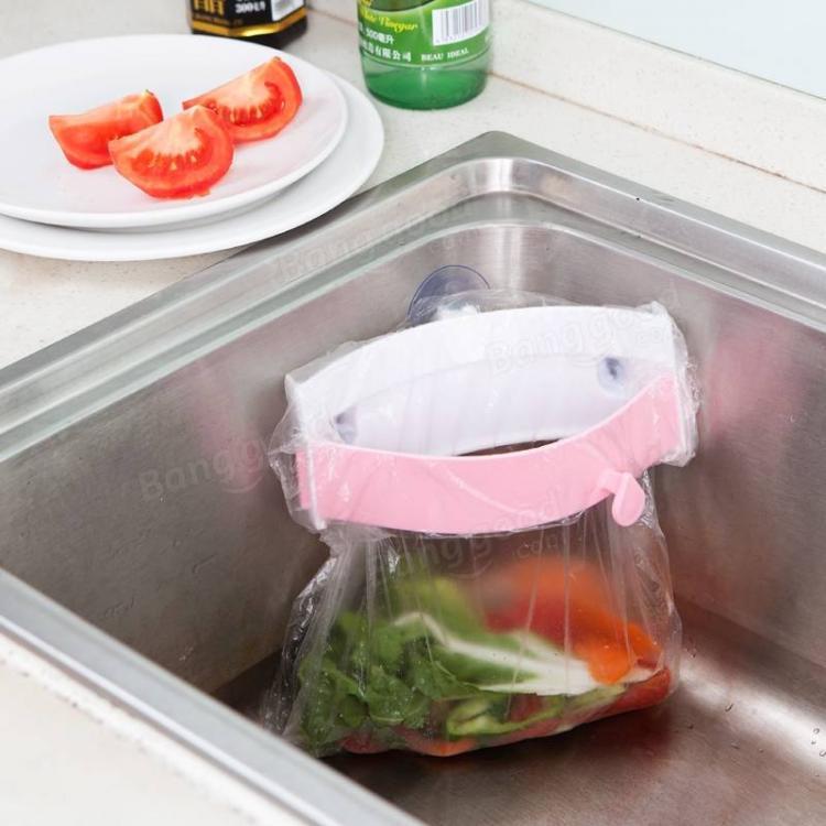 shopping מטבח ופינת אוכל Plastic Sink Barbage Rubbish Bag Holder Kitchen Waste Junk Bag Holder Rack