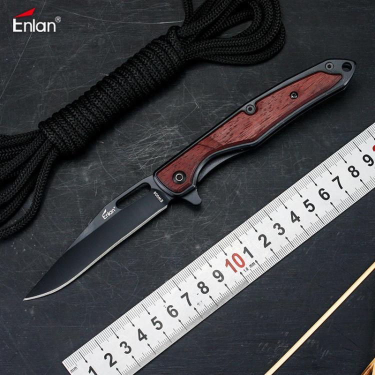 shopping מטבח ופינת אוכל Enlan EW009 8Cr13Mov Blade Wood Handle with Folding Knife Home Outdoor Pocket Knife Portable Cutter