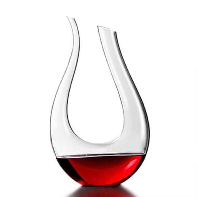 shopping מטבח ופינת אוכל 1200ml Luxurious Crystal Glass U-shaped Horn Wine Decanter Wine Pourer Red Wine Carafe Aerator