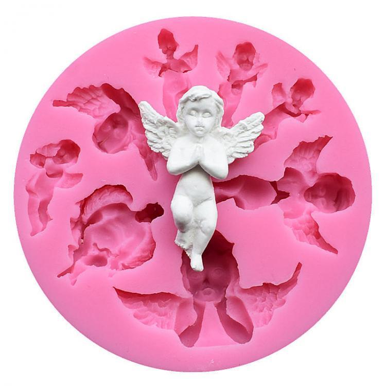 shopping מטבח ופינת אוכל Food Grade Silicone Cake Mold DIY Chocalate Cookies Ice Tray Baking Tool Special Angel Shape
