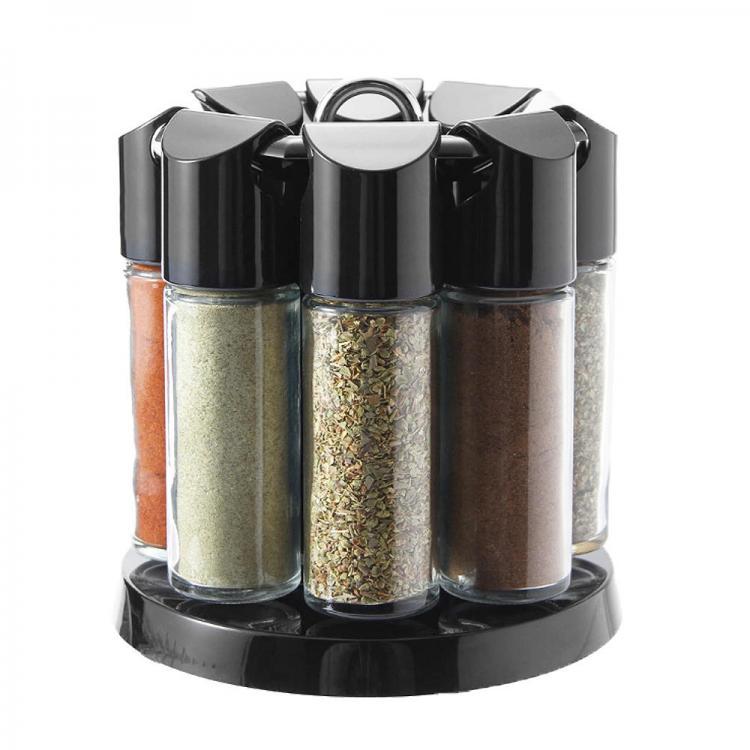shopping מטבח ופינת אוכל 8 Jars Rotating Spice Rack Carousel Kitchen Storage Container Holder Revolving Herbs