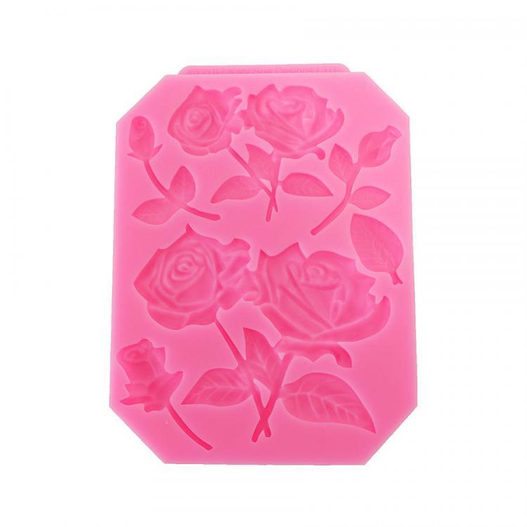 shopping מטבח ופינת אוכל Food Grade Silicone Cake Mold DIY Chocalate Cookies Ice Tray Baking Tool Rose Shape
