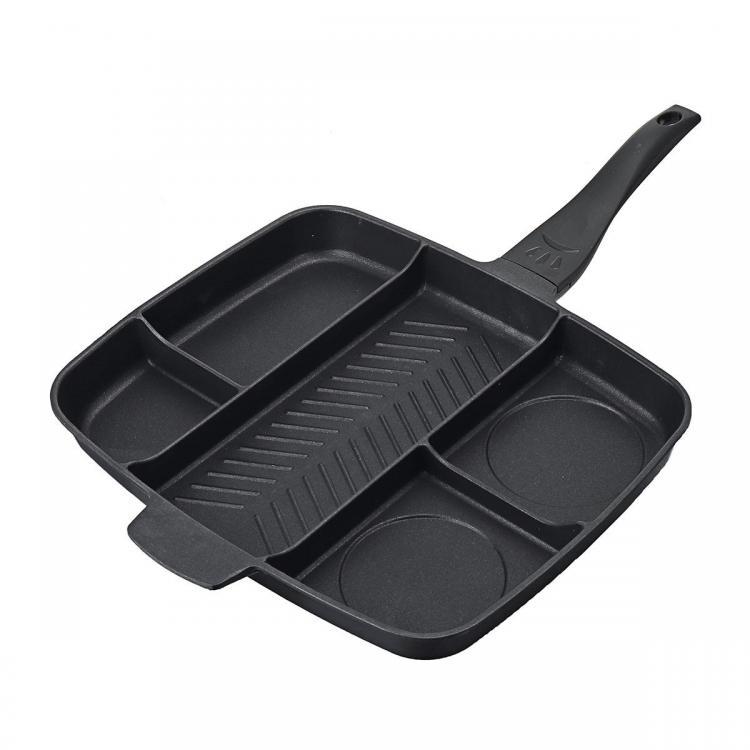 shopping מטבח ופינת אוכל 5 In 1 Multifunction Non-Stick Divided Grill Frying Pan Cooking Pan Induction