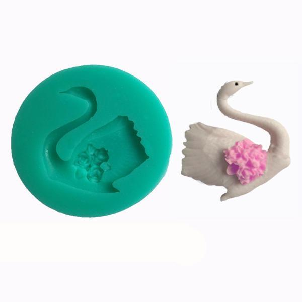 shopping מטבח ופינת אוכל 3D Swan Fondant Cake Mold Cake Decorating Tools Silicone Mould