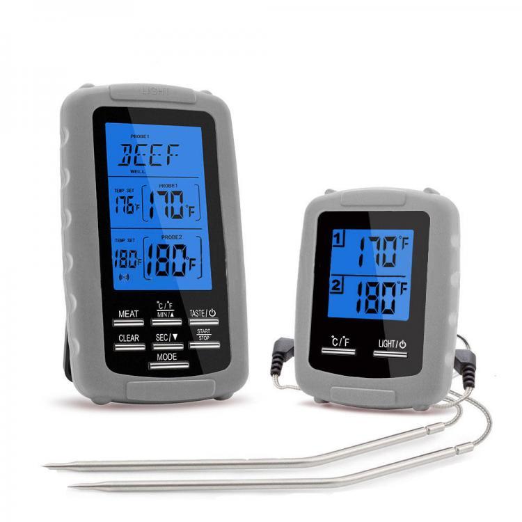 shopping מטבח ופינת אוכל Digital BBQ Thermometer Kitchen Oven Food Cooking Grill Smoker Meat Thermometer with Probe and Timer Temperature Alarm