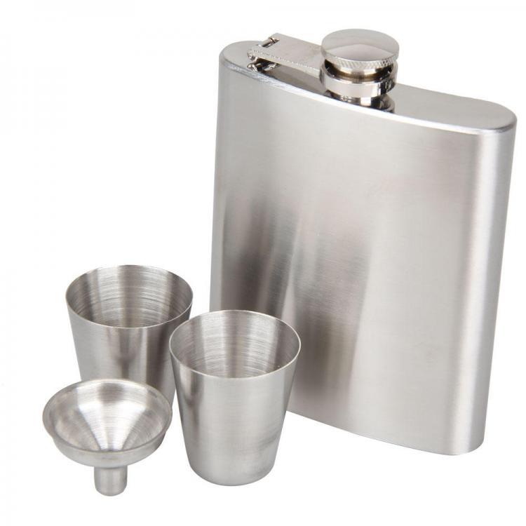 shopping מטבח ופינת אוכל KCASA 8 Oz Stainless Steel Hip Flask Set With Funnel Hip Pocket Flagon Whiskey Brandy Vodka Pot Men Portable Liquor Flask wineBott