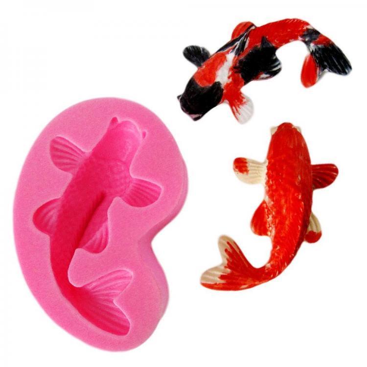 shopping מטבח ופינת אוכל Koi Fish Cartoon Silicone Fondant Cake mold 3D Fish Candle Moulds Soap Chocolate Baking Mold for The Baking Tools