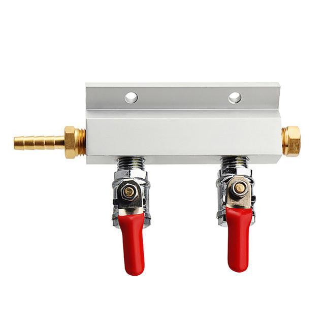 shopping מטבח ופינת אוכל 2 Way CO2 Gas Distribution Block Manifold with 7mm Hose Barbs Home Brewing Draft Beer Dispense Keg Wine Making