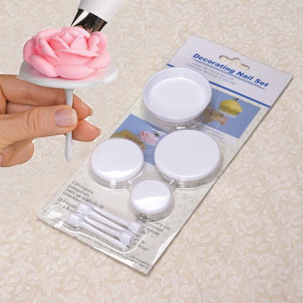 shopping מטבח ופינת אוכל 4pcs Cup Cake Stand Icing Cream Flower Decorating Nail Set Baking Tools