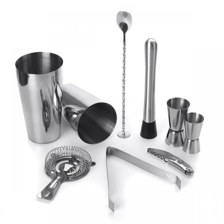 shopping מטבח ופינת אוכל 9 Piece Stainless Steel Cocktail Shaker Jigger Mixer Bar Drink Shaker Bartender Set Restaurant Supplies