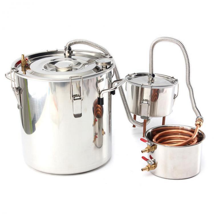 shopping מטבח ופינת אוכל 20L 5Gal Alcohol Distiller With Thumper Keg DIY Handmade Moonshine Water Copper Hine For B-eer W-ine Making Stainless Boiler Chris