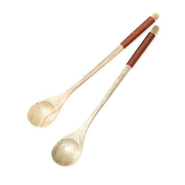 shopping מטבח ופינת אוכל Long Handle Wooden Mixing Spoon Tie Wire Round Handle Ladle Stirring Spoon