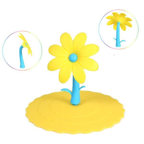 shopping מטבח ופינת אוכל Colorful Flower Silicone Dustproof Cup Lid Leakproof Cup Cover
