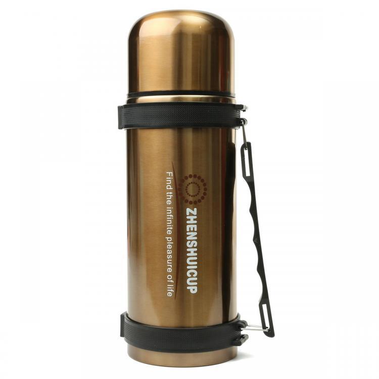 shopping מטבח ופינת אוכל 1.2L Large Outdoor Stainless Steel Travel Mug Thermos Vacuum Flask Bottle With Cup Bottles