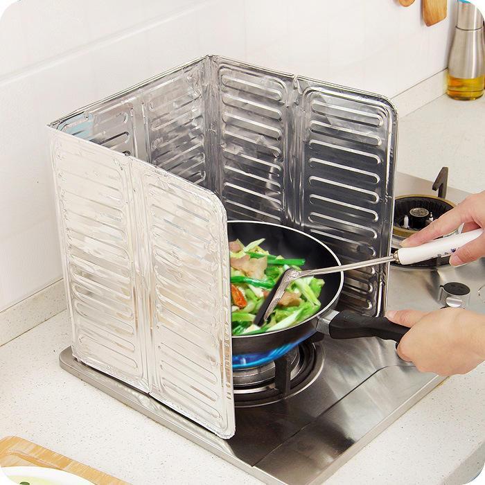 shopping מטבח ופינת אוכל Aluminum Foil Oil Block Oil Barrier Stove Cooking Heat Insulation Anti-Splashing Oil Baffle Kitchen Utensils Supplies