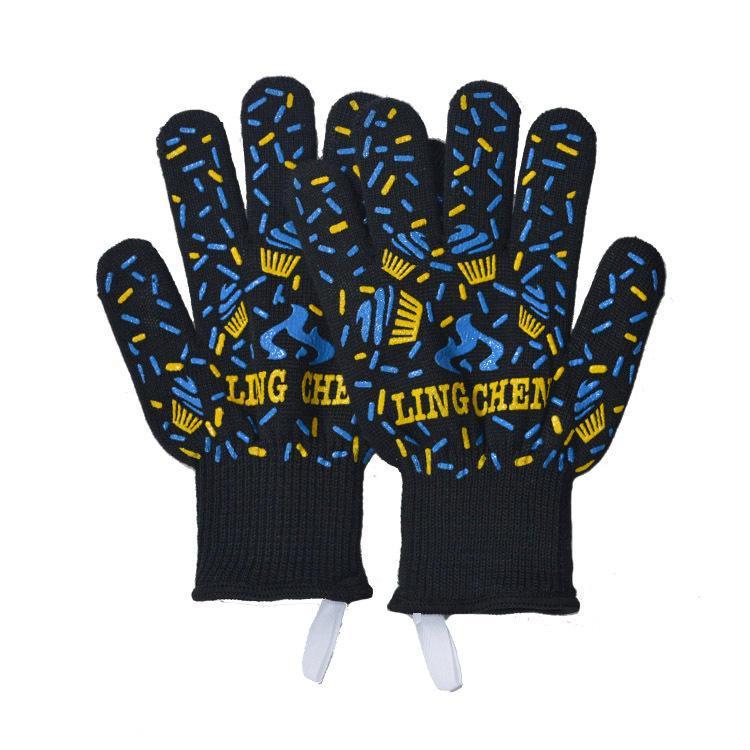 shopping מטבח ופינת אוכל 1pc Silicone and Cotton high temperature resistant Heat-resistant Useful Bacon Microwave Oven Glove for Cooking Baking Grilling Ov