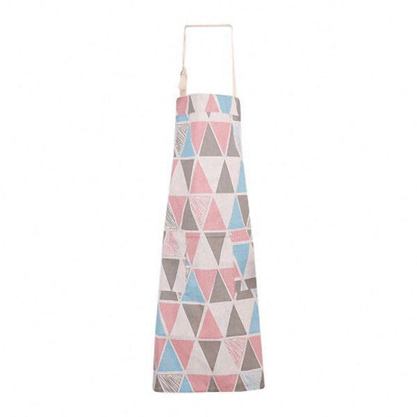 shopping מטבח ופינת אוכל Honana Cotton Sleeveless Apron Triangular Lattice Kitchen Cooking Simple Aprons Cotton Linen Art Adult Cute Gown