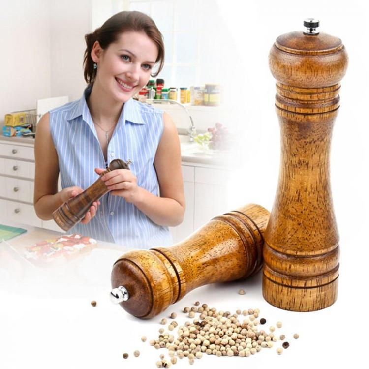 shopping מטבח ופינת אוכל Spice Herb Pepper Grinder Wooden Cruet Mill Condiment Grinding Salt Smashing Tools