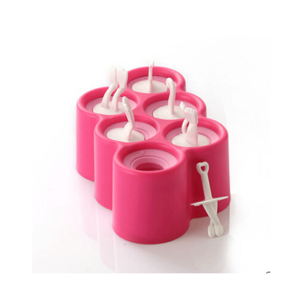 shopping מטבח ופינת אוכל KCASA KC-IT06 DIY Silicone 6 Cavity Fish Shape Ice Cream Mold Ice Pop Stick Maker Kitchen Tools