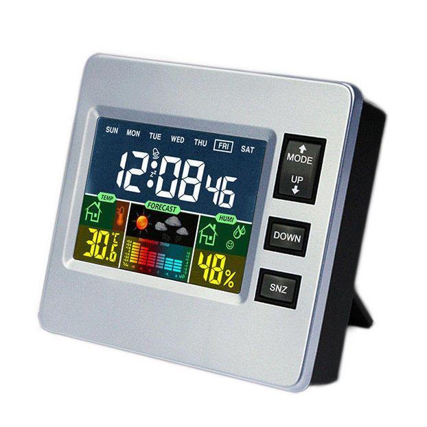 shopping קישוט הבית Loskii DC-07 Digital Temperature Hygrometer Alarm Clock Weather Forecast Trends Calendar Function Alarm Clock