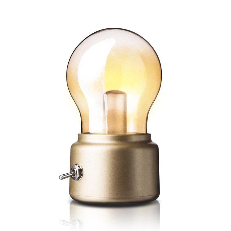 shopping קישוט הבית Retro Bulb Lamp USB Charging Portable Mini Desktop Light Bulb Shape Small Night Light
