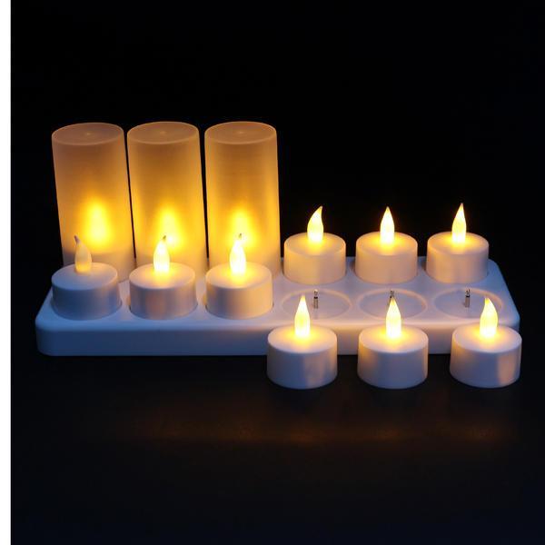 shopping קישוט הבית 12 LED Night Rechargeable Flameless Candle Light For Xmas Party