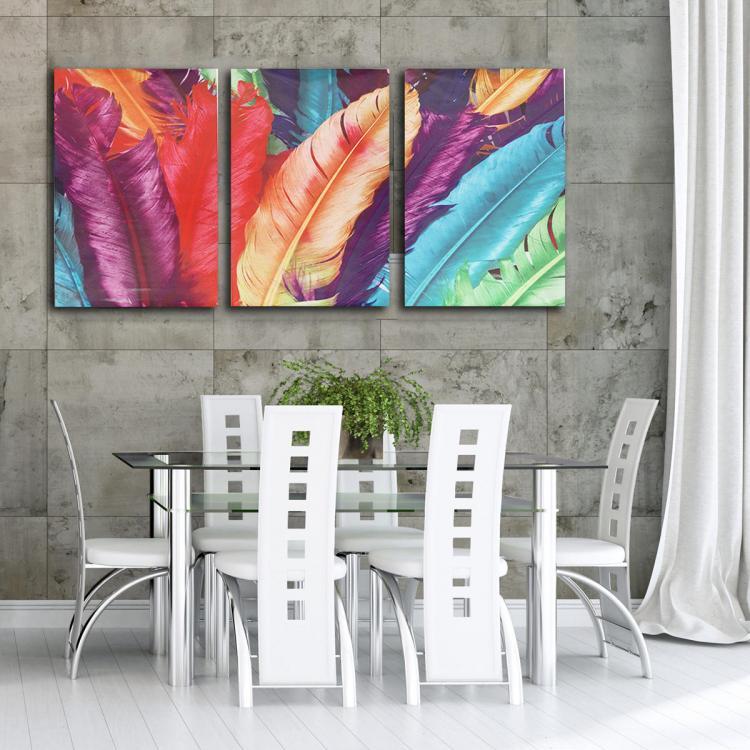 shopping קישוט הבית 3 Cascade Huge Modern Abstract Canvas Painting Decorative Wall Picture Home Decoration Unframed
