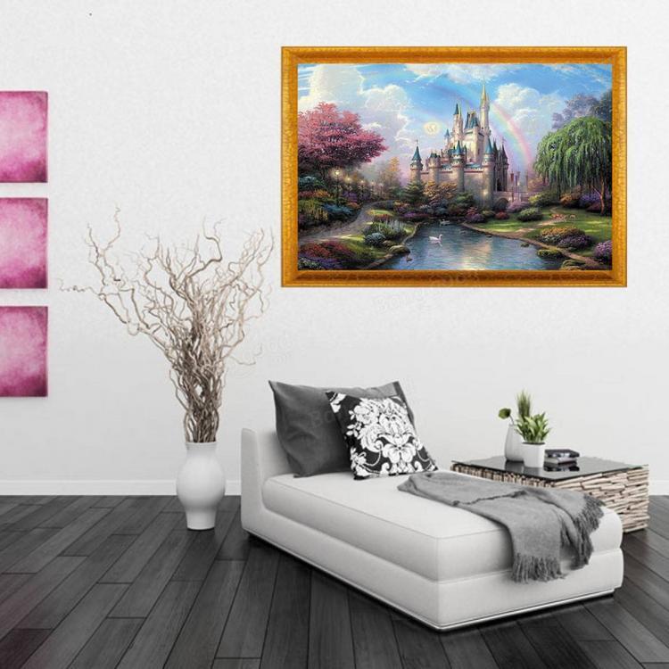 shopping קישוט הבית Digital Oil Painting Castle DIY Oil Painting By Numbers Kits Tower Frameless Canvas Home Wall Decor 40x50cm