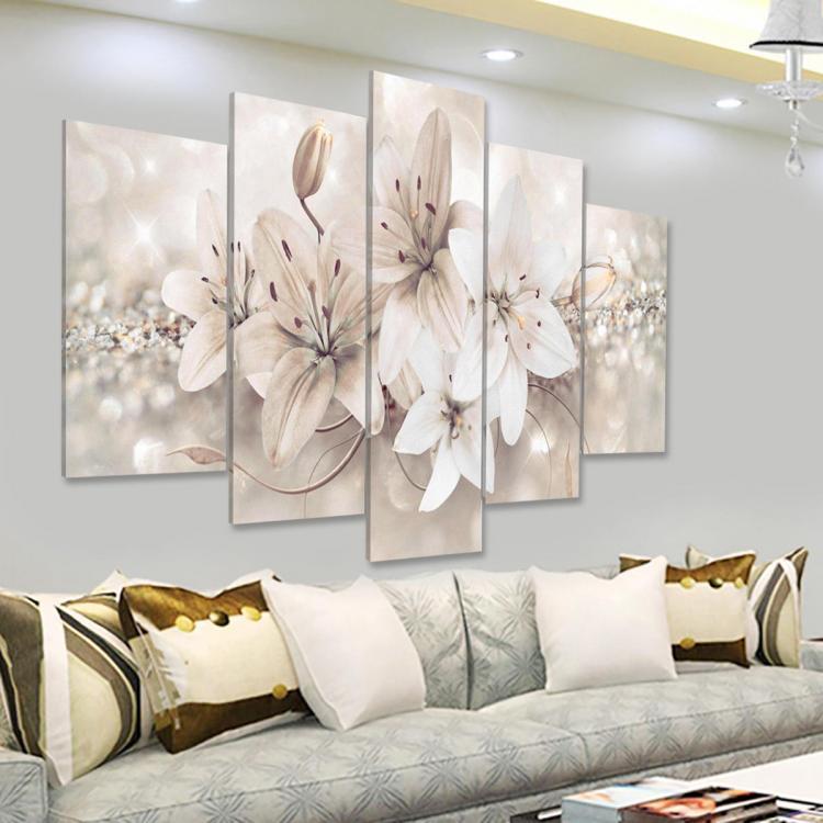 shopping קישוט הבית 5 Panels Love Flowers Decorations Wall Art Print Pictures Canvas Wall Paintings Unframed For Home